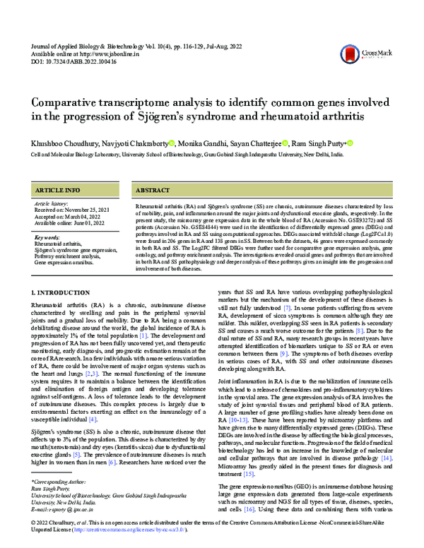 (PDF) Comparative transcriptome analysis to identify common genes ...