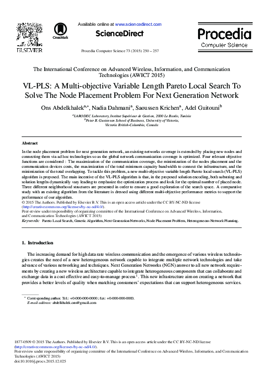 (PDF) VL-PLS: A Multi-objective Variable Length Pareto Local Search to ...