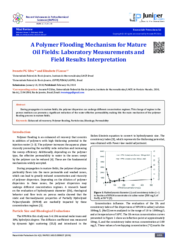 (PDF) A polymer flooding mechanism for mature oil fields: Laboratory ...