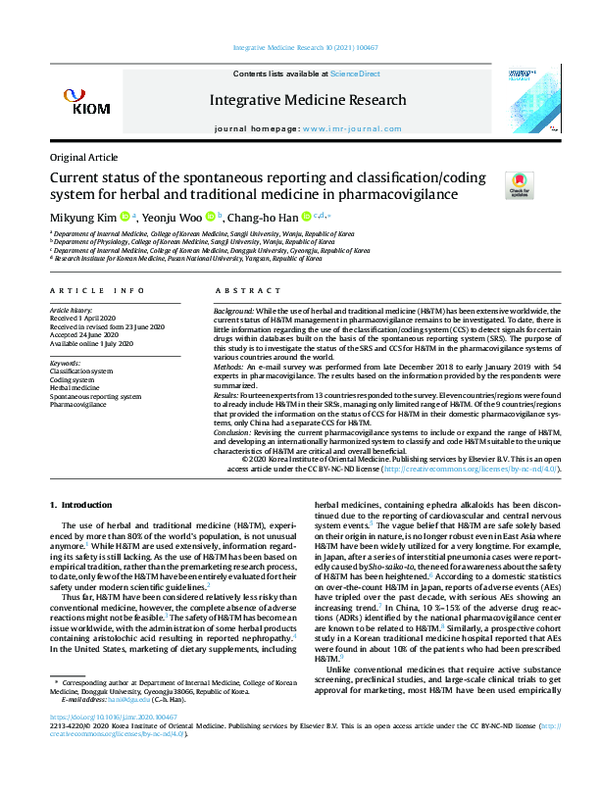 (PDF) Current status of the spontaneous reporting and classification ...