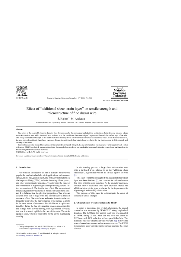 (PDF) Effect of “additional shear strain layer” on tensile strength and ...