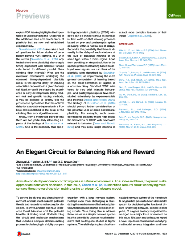 (PDF) An Elegant Circuit for Balancing Risk and Reward