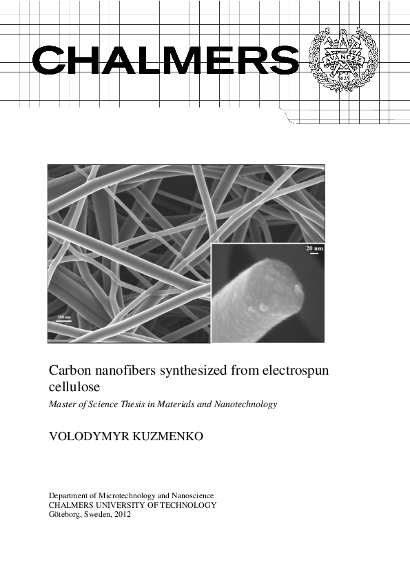(PDF) Carbon Nanofibers Synthesized from Electrospun Cellulose for ...
