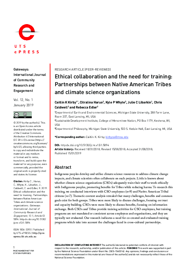 (PDF) Ethical collaboration and the need for training: Partnerships ...