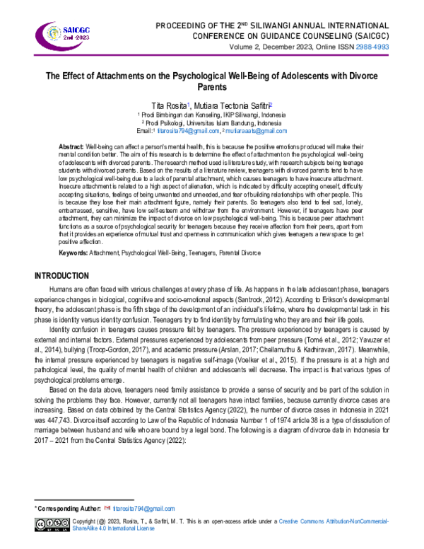 (PDF) The Effect of Attachments on the Psychological Well-Being of ...