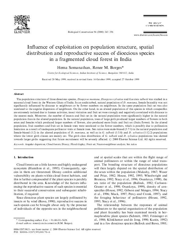 (PDF) Influence of exploitation on population structure, spatial ...