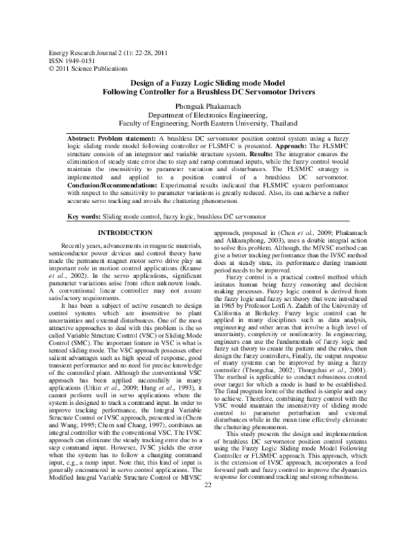 (PDF) Design of a Fuzzy Logic Sliding mode Model Following Controller ...