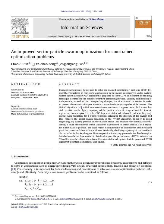 (PDF) An improved vector particle swarm optimization for constrained ...