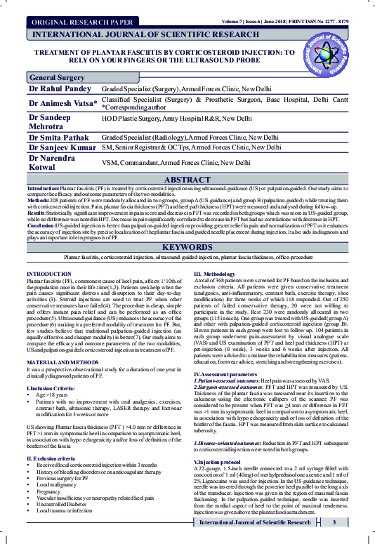 (PDF) Treatment of Plantar Fasciitis by Corticosteroid Injection: To ...