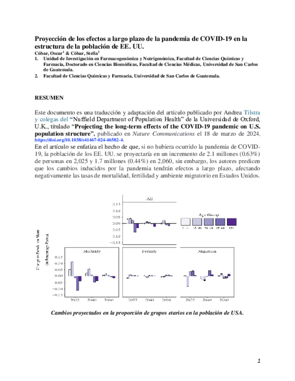(PDF) Proyección de los efectos a largo plazo de la pandemia de COVID ...