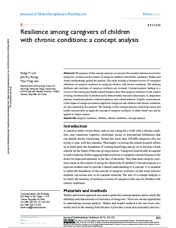 (PDF) Resilience among caregivers of children with chronic conditions ...