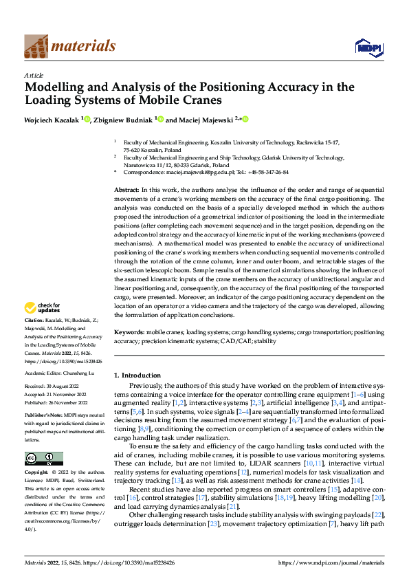(PDF) Modelling and Analysis of the Positioning Accuracy in the Loading ...