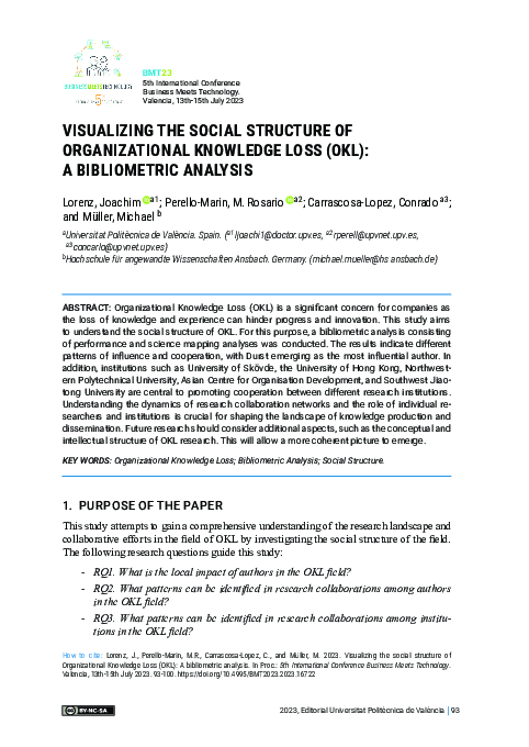 (PDF) Visualizing The Social Structure Of Organizational Knowledge Loss ...