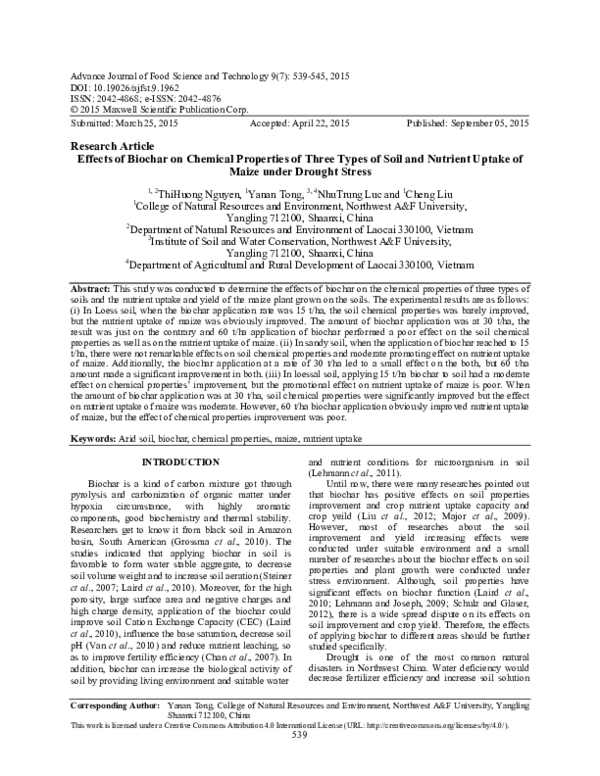 (PDF) Effects of Biochar on Chemical Properties of Three Types of Soil ...