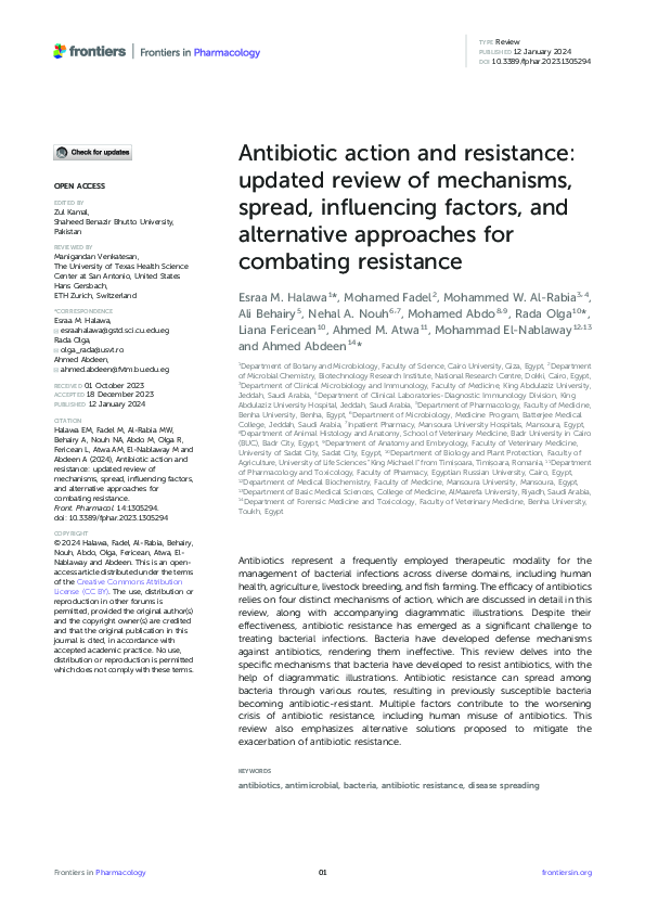 (PDF) Antibiotic action and resistance: updated review of mechanisms ...