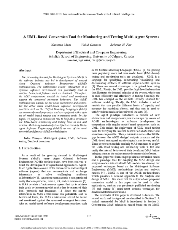 (PDF) A UML-Based Conversion Tool for Monitoring and Testing Multi ...
