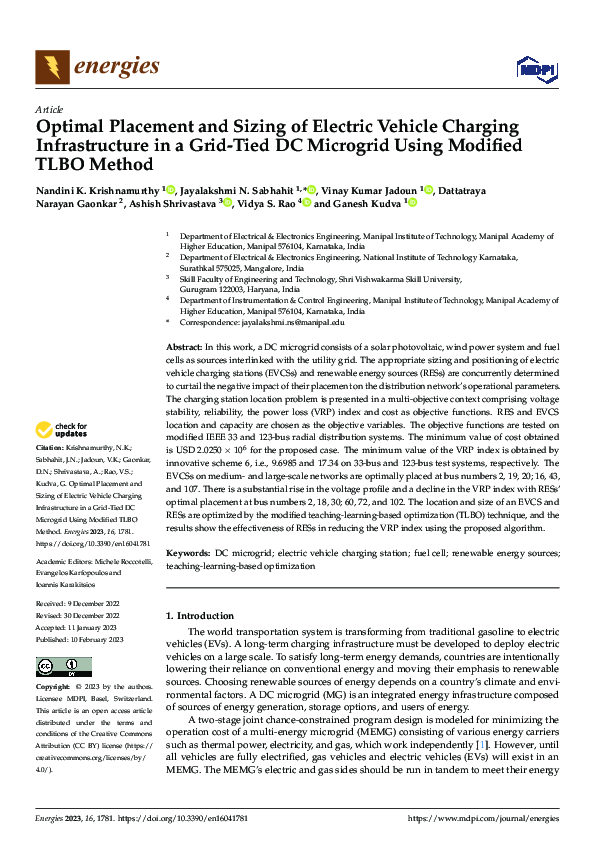 (PDF) Optimal Placement and Sizing of Electric Vehicle Charging ...