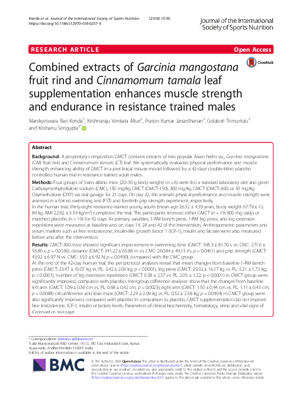 (PDF) Combined extracts of Garcinia mangostana fruit rind and ...