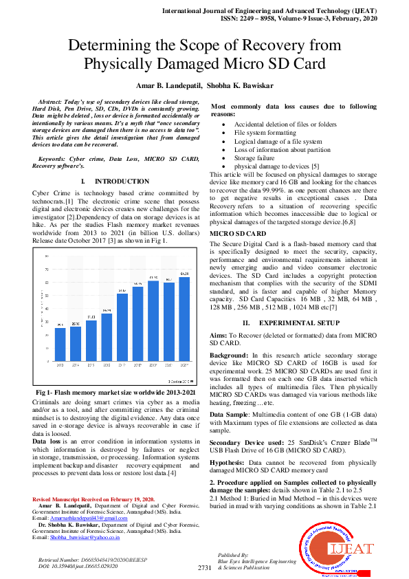 (PDF) Determining the Scope of Recovery from Physically Damaged Micro