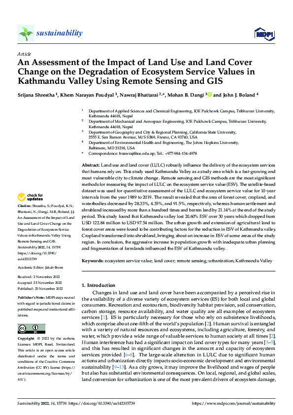 (PDF) An Assessment of the Impact of Land Use and Land Cover Change on ...