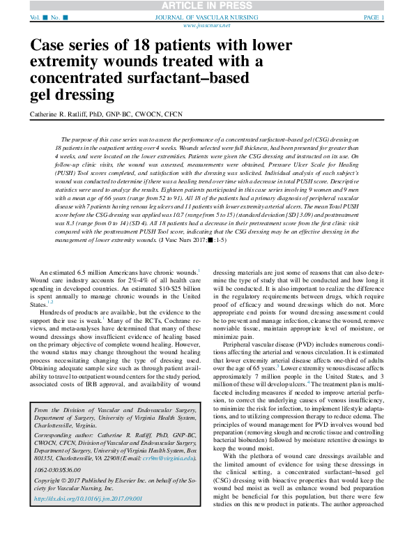 (PDF) Case series of 18 patients with lower extremity wounds treated ...