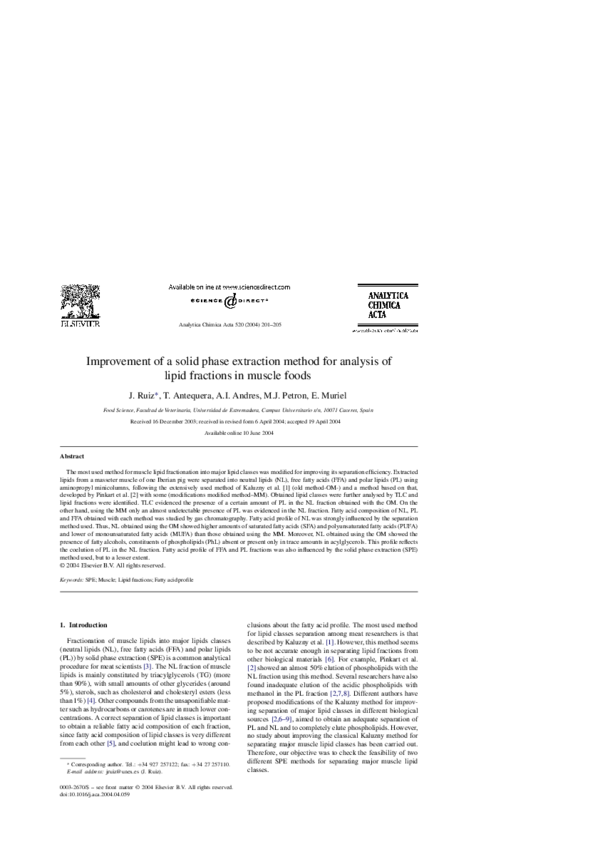 (PDF) Improvement of a solid phase extraction method for analysis of ...