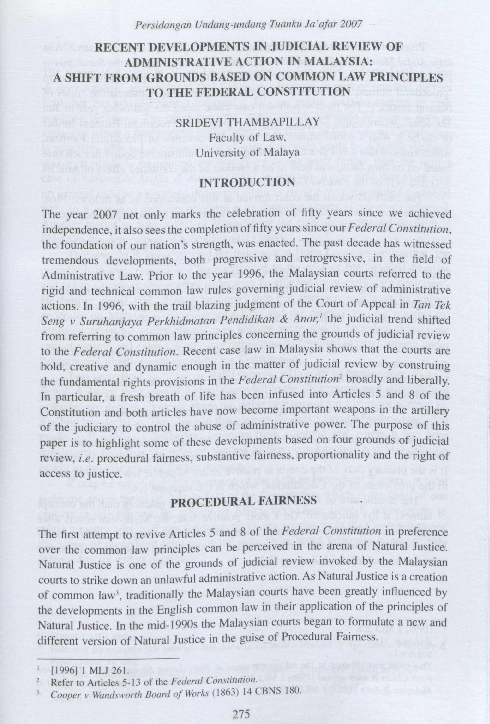 (PDF) Recent developments in judicial review of administrative action ...