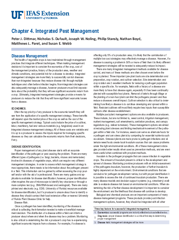 (PDF) Chapter 4. Integrated Pest Management Disease Management