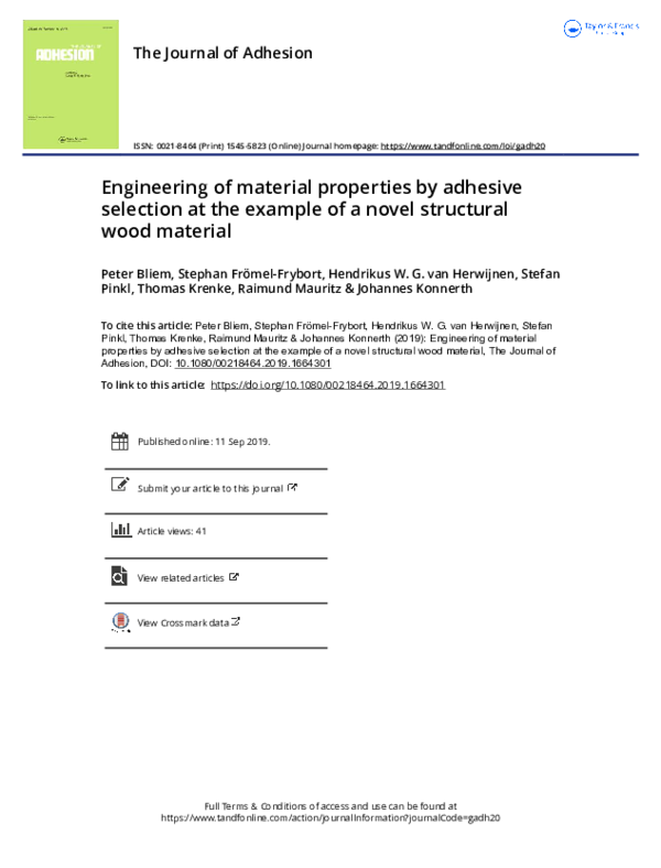 (PDF) Engineering of material properties by adhesive selection at the ...