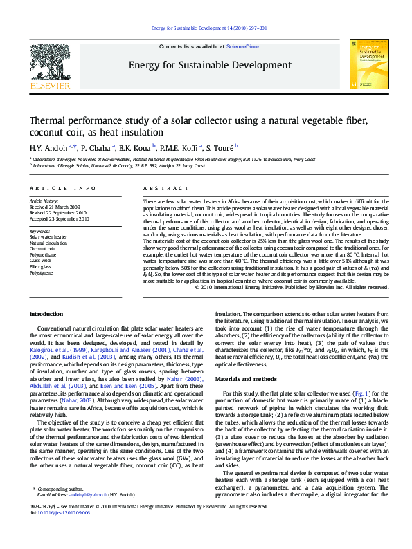 (PDF) Thermal performance study of a solar collector using a natural ...
