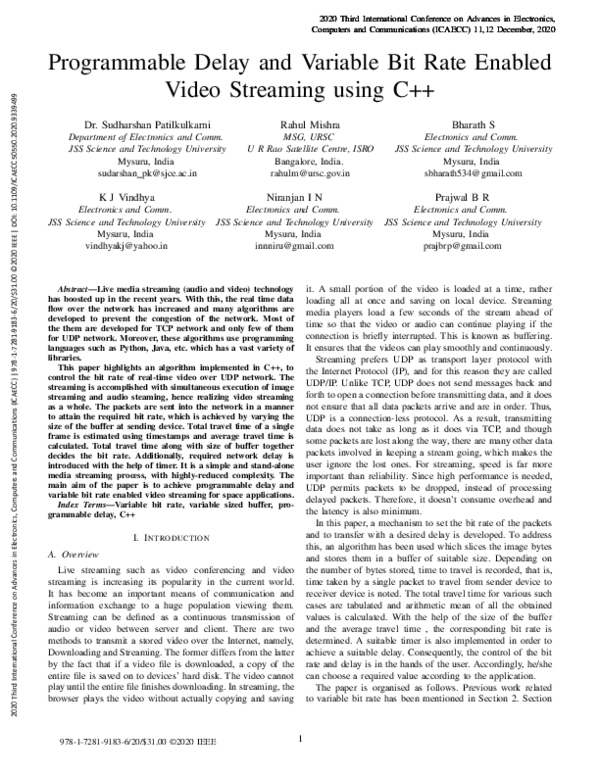 (PDF) Programmable Delay and Variable Bit Rate Enabled Video Streaming ...