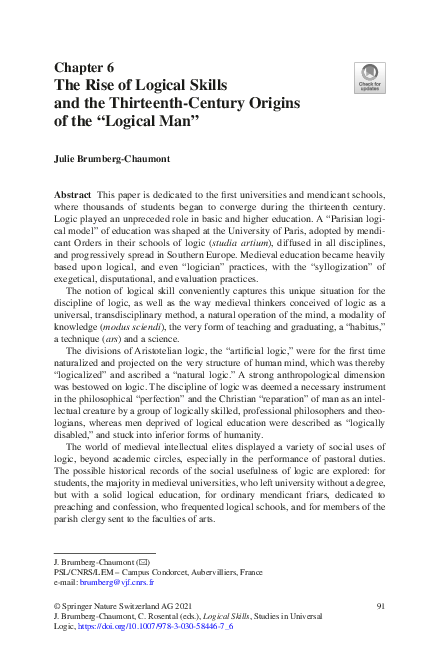 (PDF) The Rise of Logical Skills and the Thirteenth-Century Origins of ...