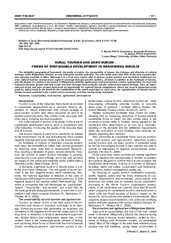 (PDF) Rural Tourism and Agritourism - Forms of Sustainable Development ...