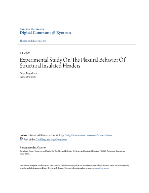 (PDF) Experimental study on the flexural behavior of structural ...