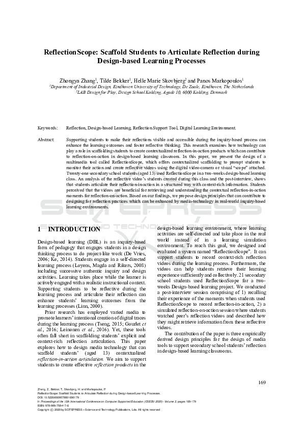 (PDF) ReflectionScope: Scaffold Students to Articulate Reflection ...