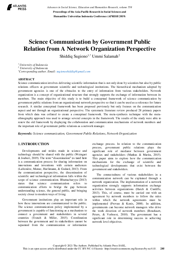 (PDF) Science Communication by Government Public Relation from A ...