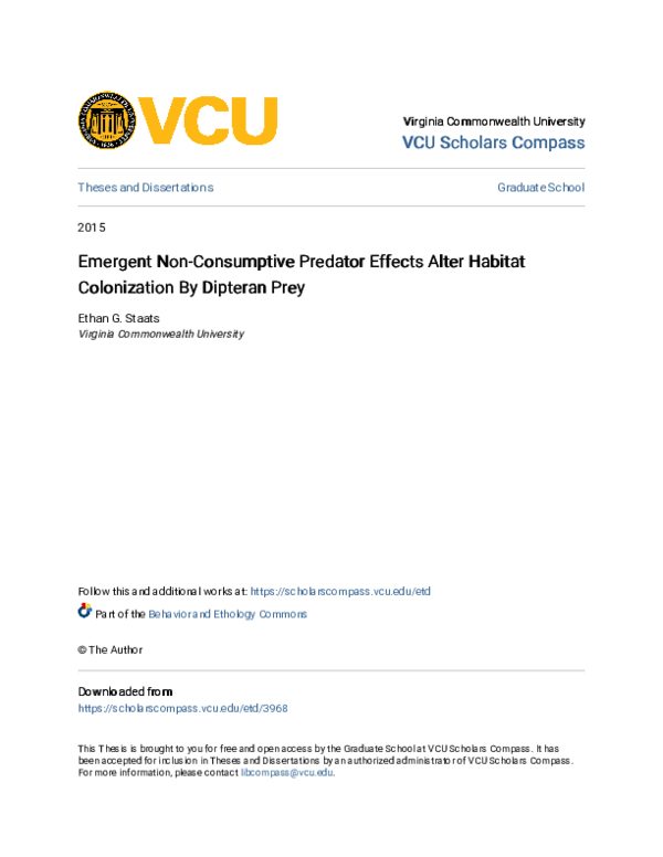 (PDF) Emergent Non-Consumptive Predator Effects Alter Habitat ...