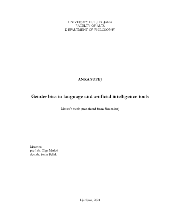 (PDF) Gender Bias in Language and Artificial Intelligence Tools