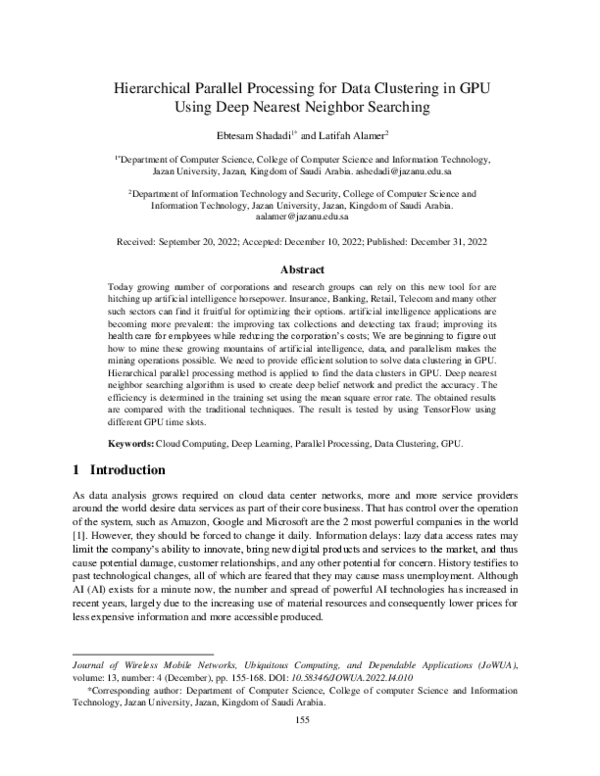 (PDF) Hierarchical Parallel Processing for Data Clustering in GPU Using ...