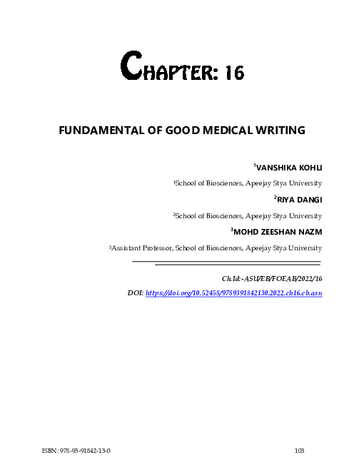 (PDF) Fundamental of Good Medical Writing