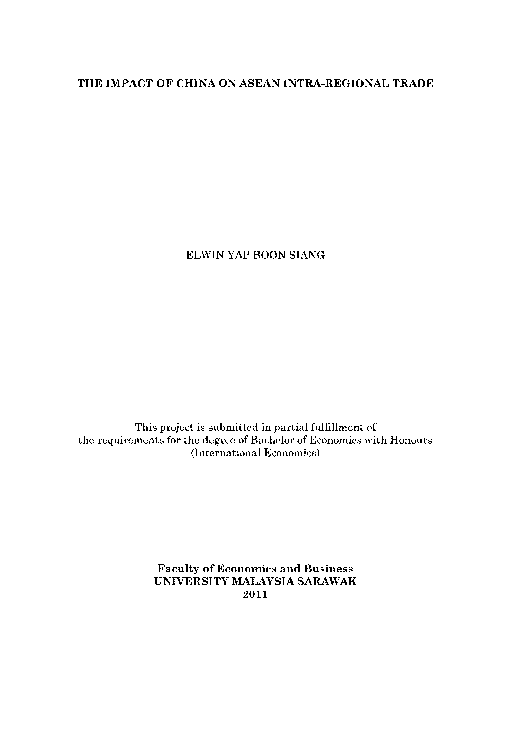 (PDF) The impact of China on asean intra-regional trade