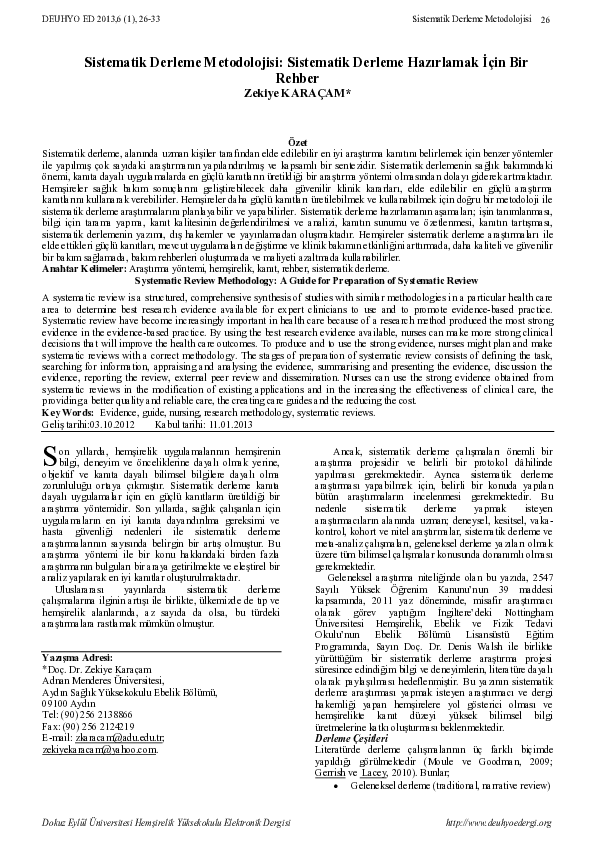 (PDF) Systematic Review Methodology: A Guide for Preparation of ...