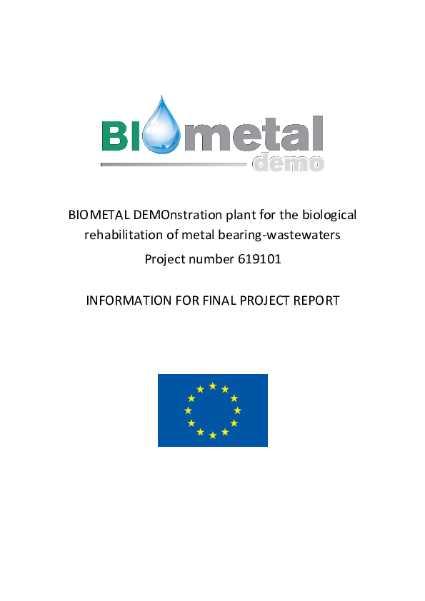 (PDF) Biometal Demonstration Plant for the Biological Rehabilitation of ...