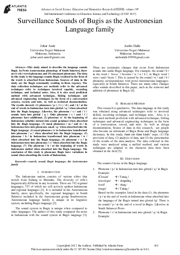 (PDF) Surveillance Sounds of Bugis as the Austronesian Language family