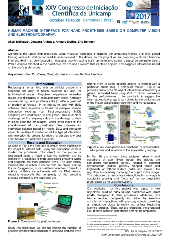 (PDF) Human Machine Interface for Hand Prosthesis Based on Computer ...