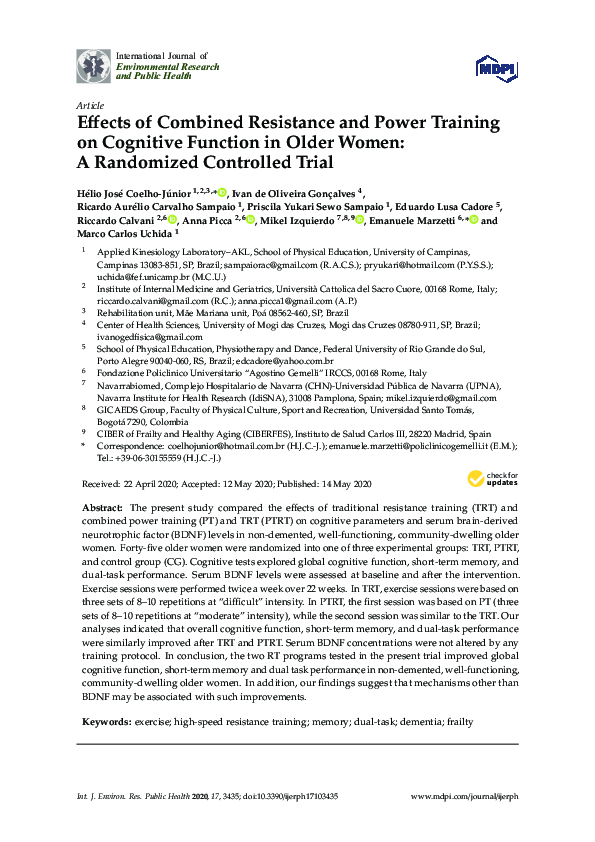 (PDF) Effects of Combined Resistance and Power Training on Cognitive ...