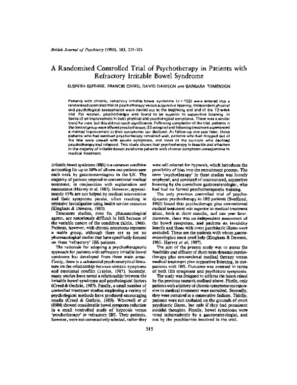 (PDF) A randomised controlled trial of psychotherapy and cognitive ...