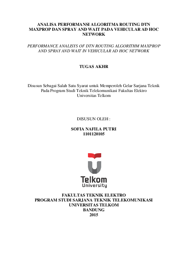 (PDF) Analisa Performansi Algoritma Routing Dtn Maxprop Dan Spray And ...