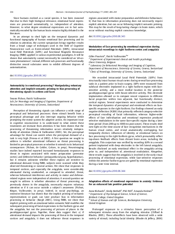 (PDF) Modulation of face processing by emotional expression during ...