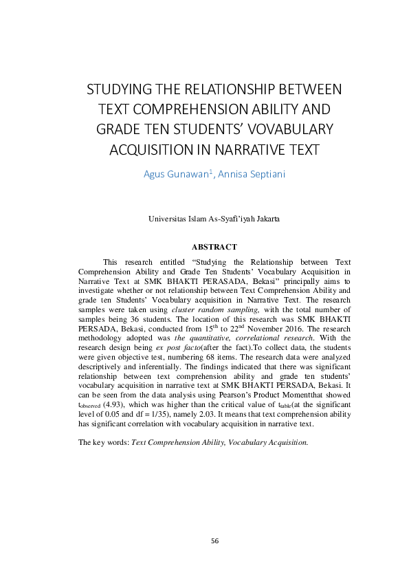(PDF) Studying the Relationship Between Text Comprehension Ability and ...